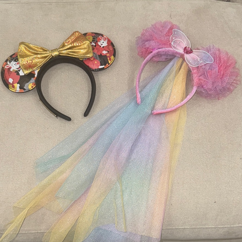Disney Gold and Pink Mouse Ear Headbands